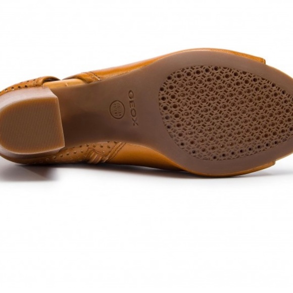 NEW GEOX RESPIRA GENUINE LEATHER OPEN TOE BOOTIE- IN CARMEL - SIZE 37 - Picture 9 of 9